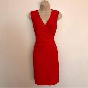 Red Sleeveless Wrap Dress - Size 4 Petite
